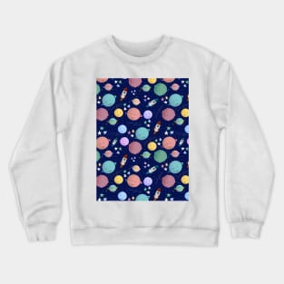 Sweet dreams planet night sky pattern Crewneck Sweatshirt